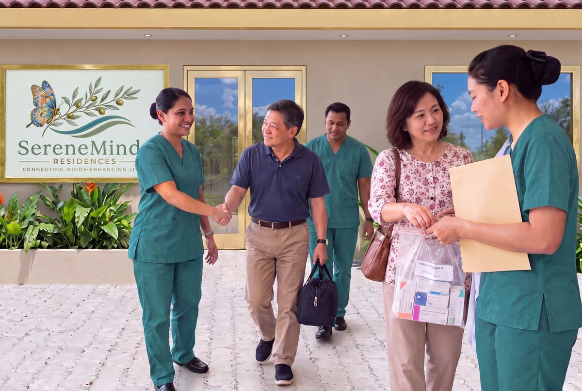 一位院友抵达 SereneMinds，药物与文件交给团队